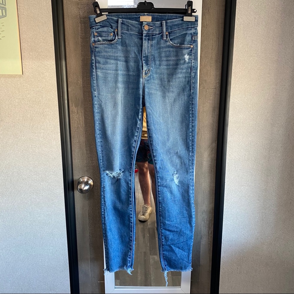 Mother High Waisted Looker Ankle Fray